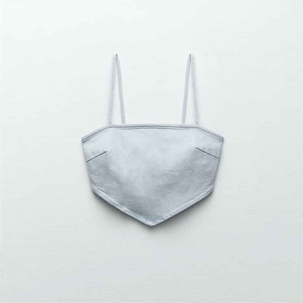 Light Blue Spaghetti Denim Strap Top
